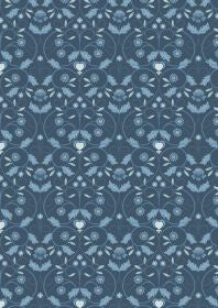 Lewis and Irene Michaelmas Blue Mono Floral