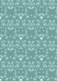 Lewis and Irene Michaelmas Teal Mono Floral