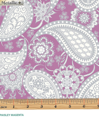 Bernatex Jubilee Silver Paisley Magenta