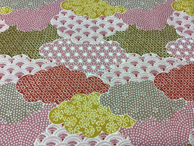 Moon Rabbit Pink and Gold Clouds