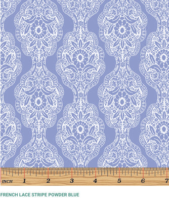 Kansas Studio Petite Fleur French Lace Stripe Powder Blue
