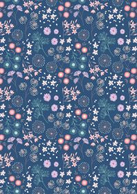 Purbeck Flowers on Dark Blue