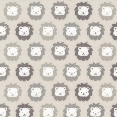 Robert Kaufman Cozy Cotton Flannel Grey Lions